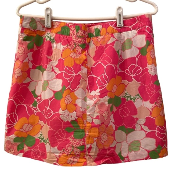 Dockers Woman’s Skort Golf Skirt Pink Orange White Floral Zipper Button WM SZ 8 - Picture 8 of 11